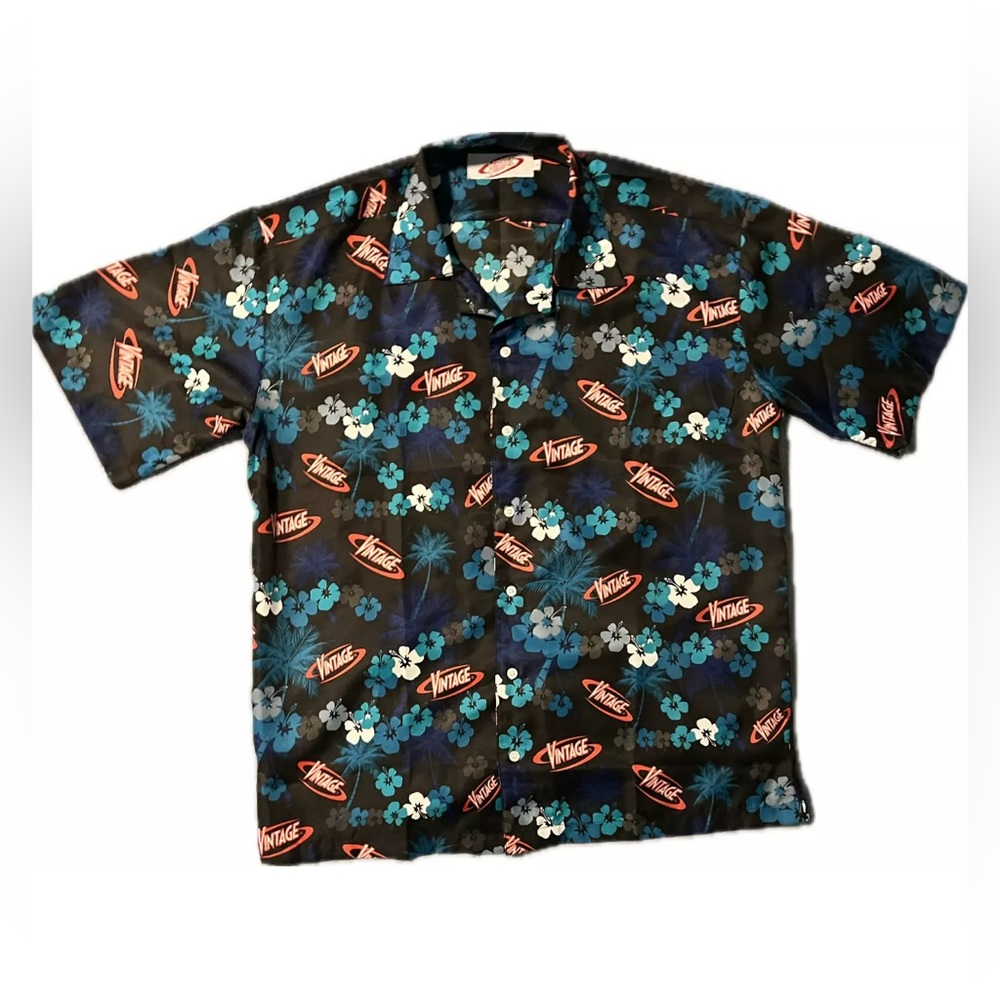 Authentic Vintage Brand Colorful Hawaiian Short Sleeve Button Down Shirt Size L - Picture 2 of 10